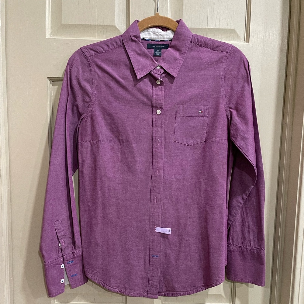 Tommy Hilfiger Purple Button Down Top